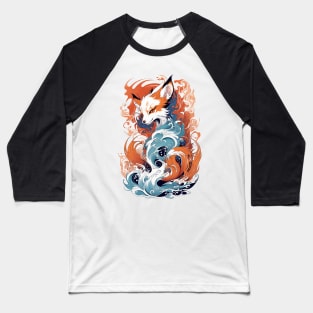 Dancing Waves and Kitsune's Grace Baseball T-Shirt